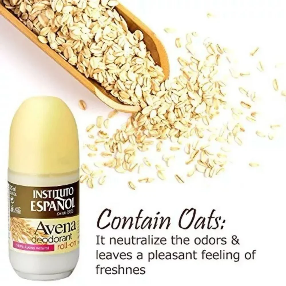 NWT 2 Pack Avena Long Lasting 24 Hours 100% Natural Roll-On Oats Deodorant